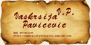 Vaskrsija Pavičević vizit kartica